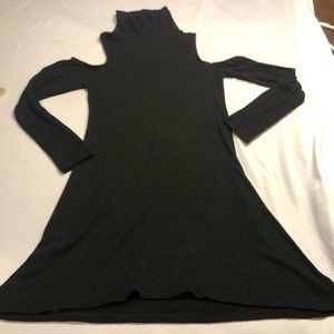 soft, cold shoulder long sleeve dress